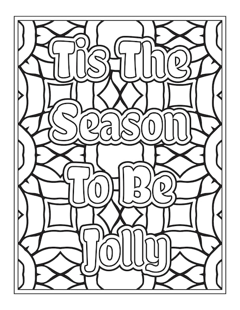 Christmas Quotes Coloring Book Page