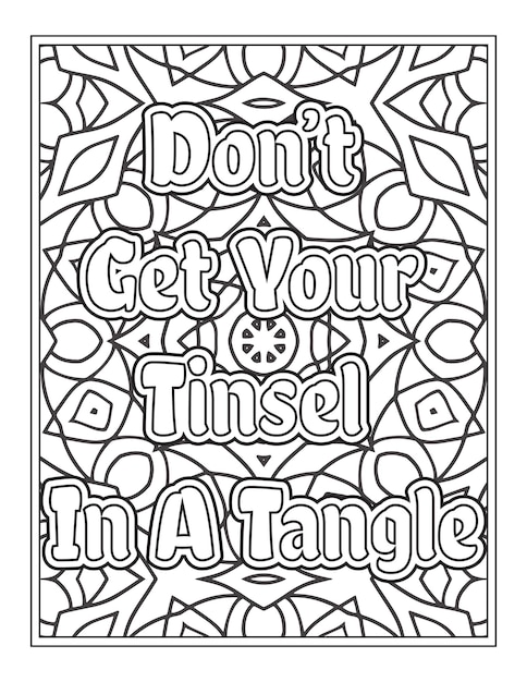 Christmas Quotes Coloring Book Page