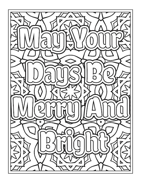 Christmas Quotes Coloring Book Page