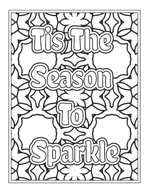 Christmas Quotes Coloring Book Page