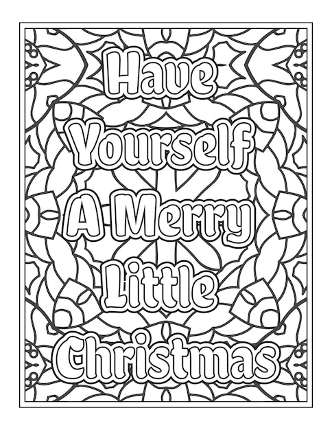 Christmas Quotes Coloring Book Page