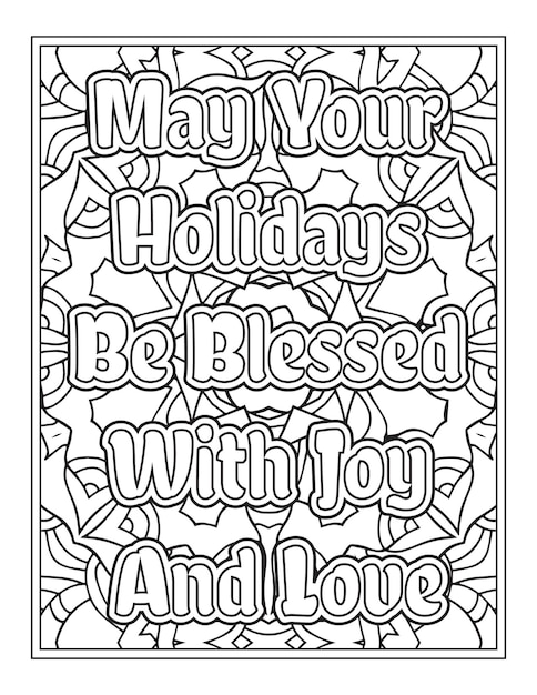 Christmas Quotes Coloring Book Page