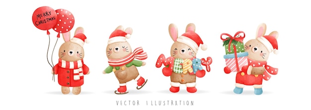 Christmas rabbit banner