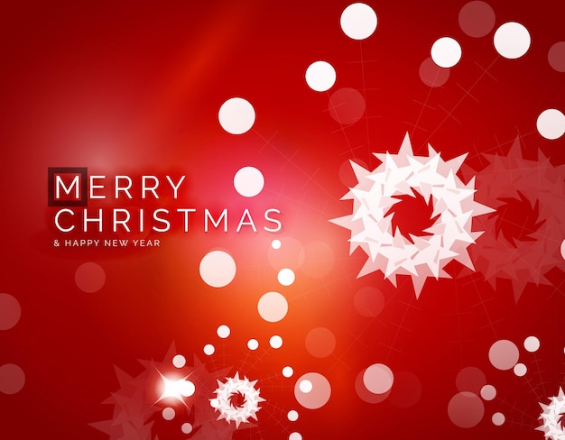 Christmas red abstract background with white transparent snowflakes