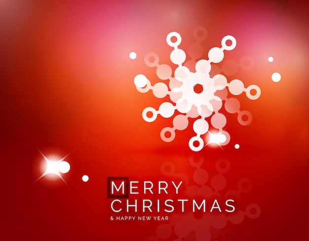 Christmas red abstract background with white transparent snowflakes