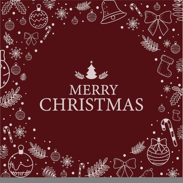 Christmas red background card