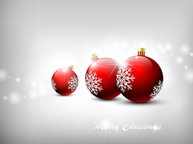 Christmas red baubles illustration