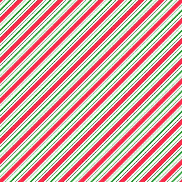 Vector christmas red and green diagonal striped seamless pattern gift wrapping paper texture