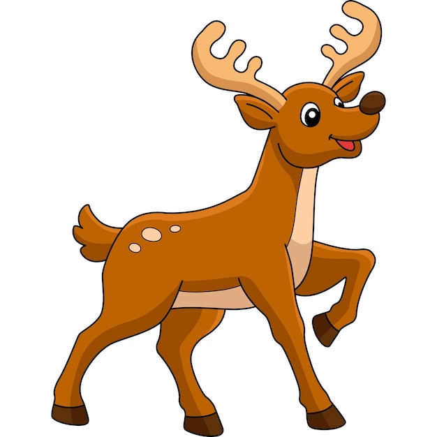 Christmas Reindeer Cartoon Colored Clipart