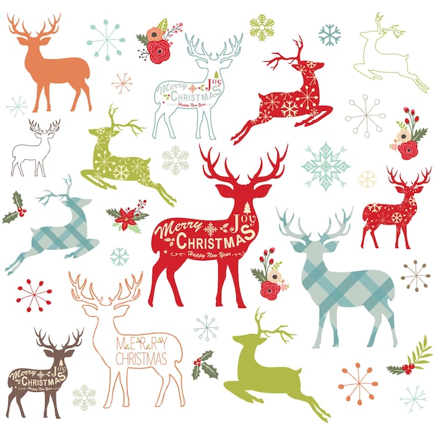 Christmas Reindeer Design Elements