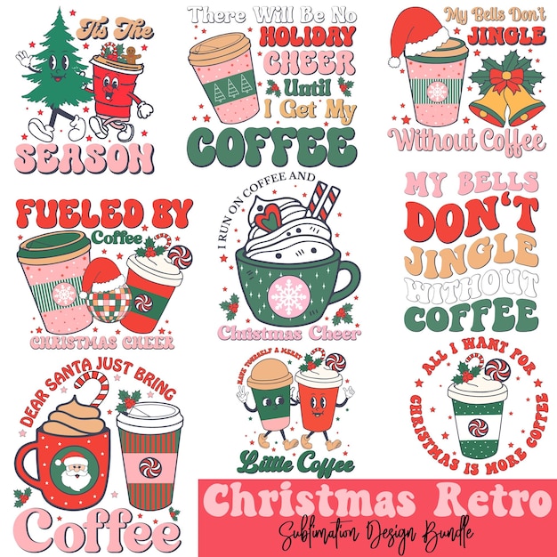 Vector christmas retro sublimation design