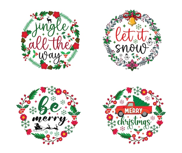 Christmas Round Sign Svg Design File