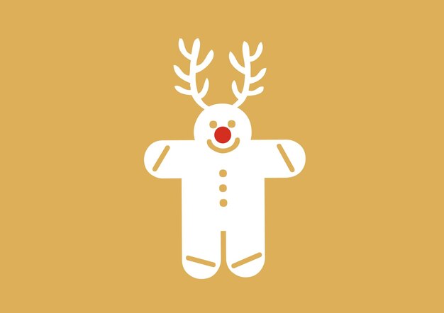 Vector christmas rudolph gingerbread man