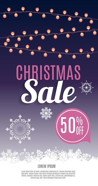 Christmas Sale Banner Background. Business Discount Card. Vector Illustration EPS10