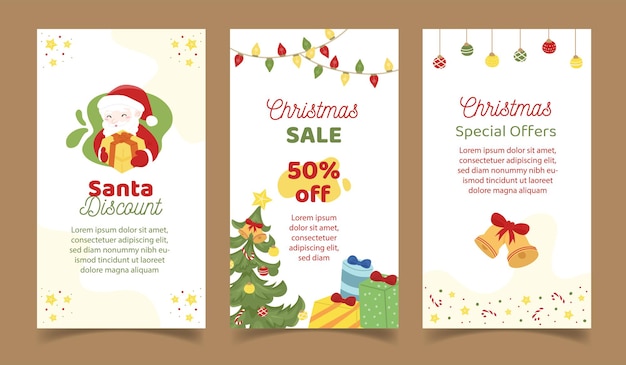 christmas sale banner for media social post stories with playful colorful style