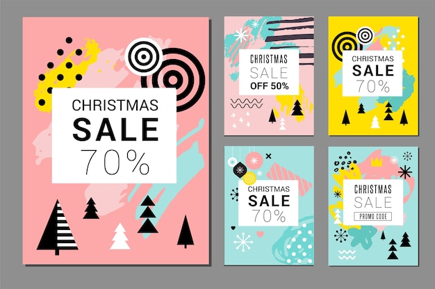 Christmas sale banner set