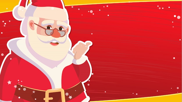 Christmas Sale Banner Template With Classic Xmas Santa Claus 