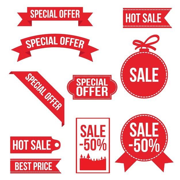 Christmas Sale Banner with isolated objects