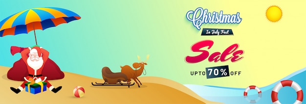 Christmas sale banner with Santa Claus