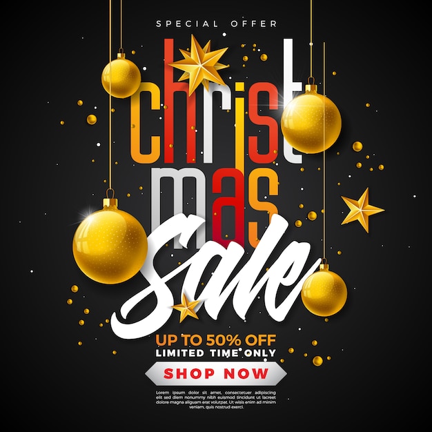 Christmas Sale Design with Ornamental Ball 