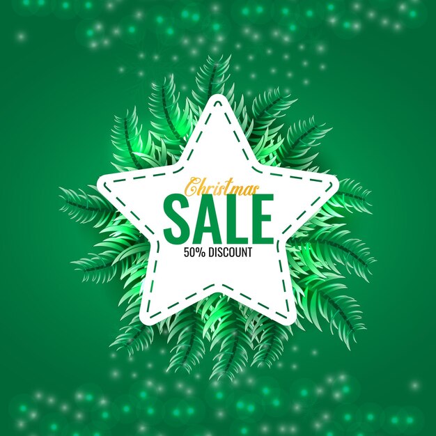 Christmas sale and discount banner and offer template