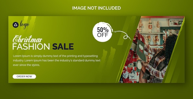 Christmas sale and discount facebook cover design template and web banner