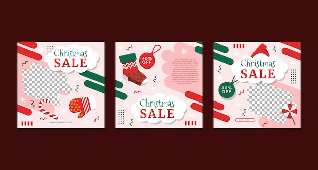 Christmas Sale Discount Social Media Promotion Design