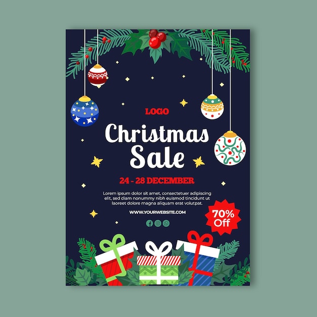 Christmas sale flyer template