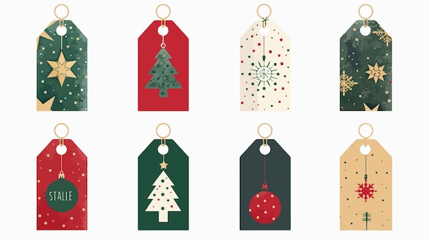 Christmas Sale Gift Tags and Labels Vector Illustration