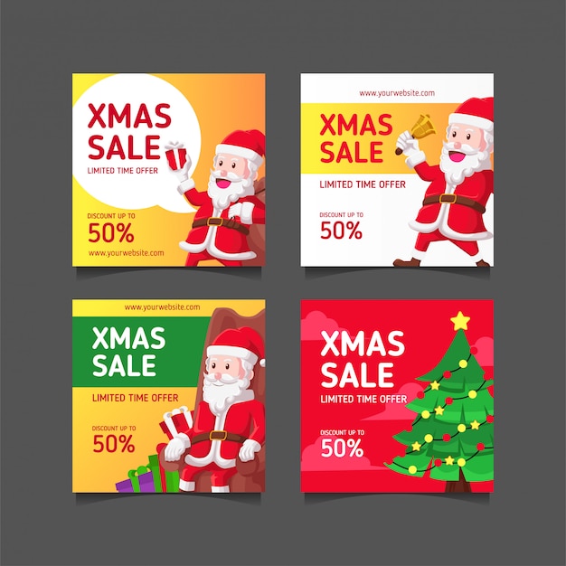 Christmas sale poster template