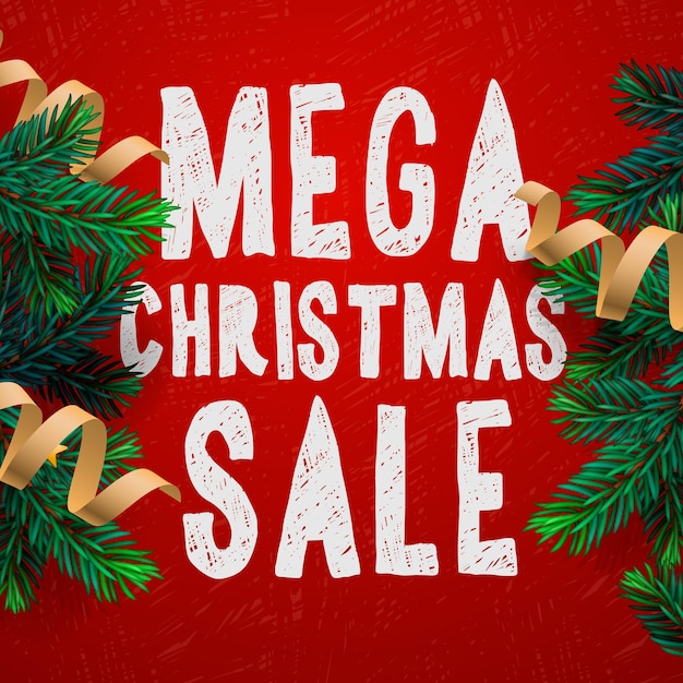 Christmas sale poster, vector illustration