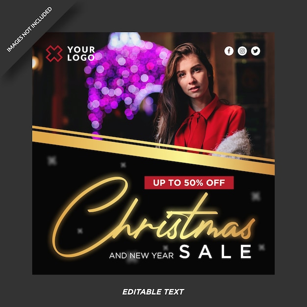 Christmas sale promotion instagram template