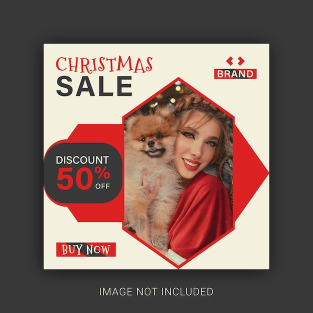 Christmas sale social media or instagram post design