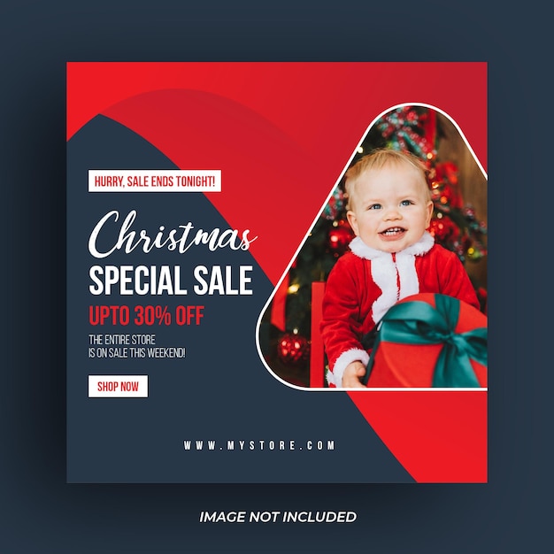 christmas sale social media post or web banner template