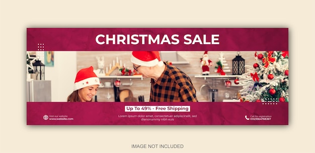 Christmas sale social media post web banner