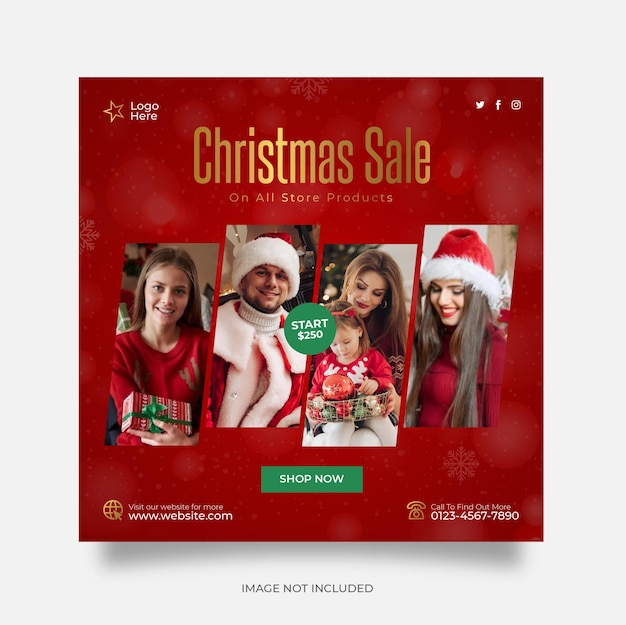 Christmas sale social media post web banner