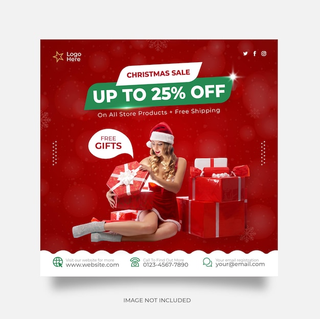 Christmas sale social media post web banner