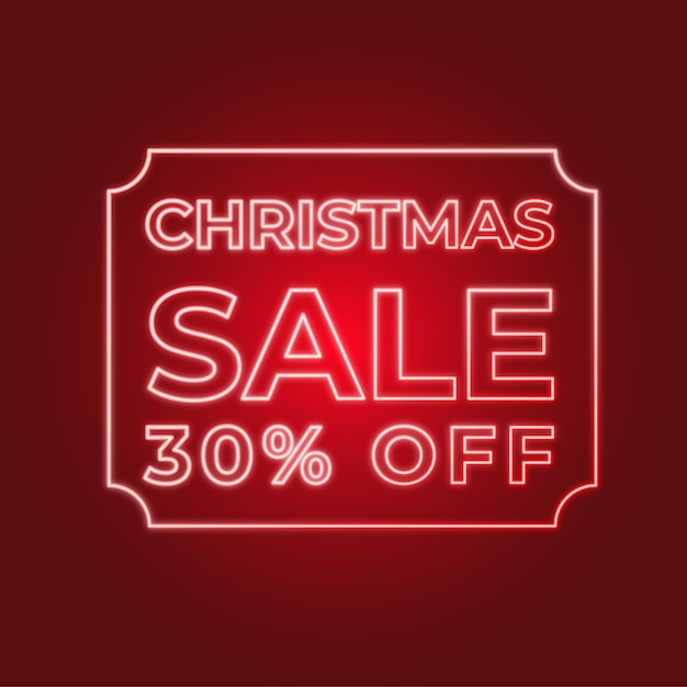 Christmas sale text effect neon