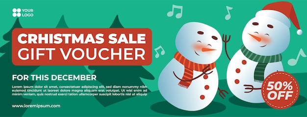 Vector christmas sale voucher design vector