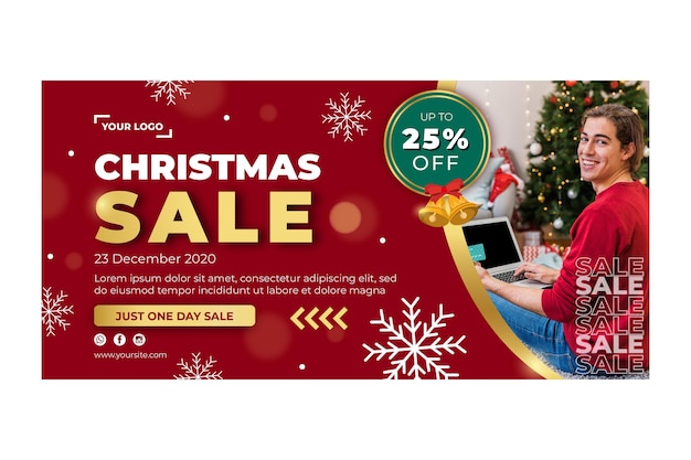 Christmas sales ad banner template