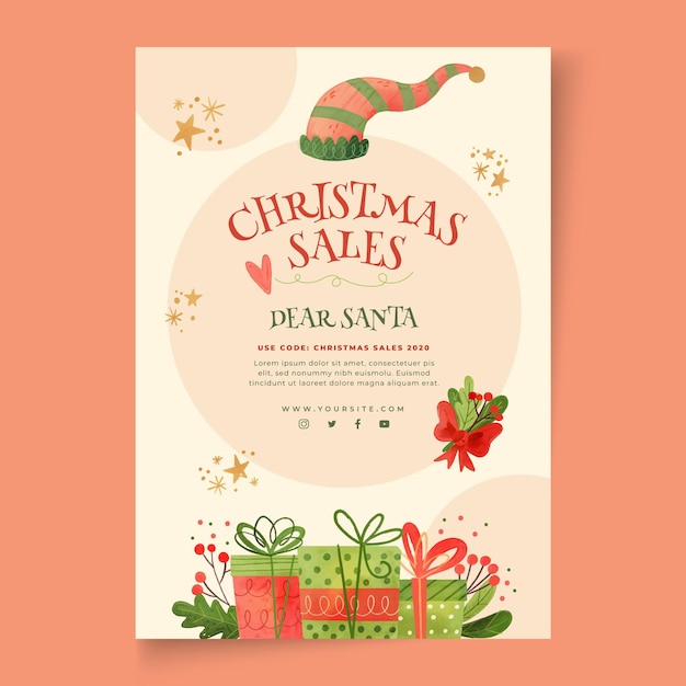 Christmas sales flyer a5 vertical