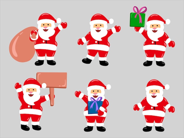 Christmas Santa Claus Illustration Set