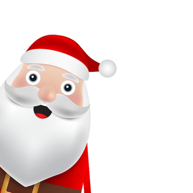 Christmas Santa claus stands on a white background Vector illustration for a festive design