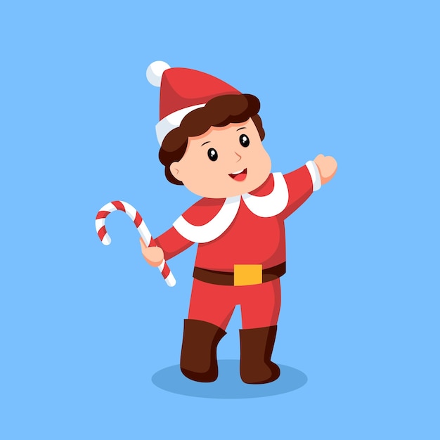 Christmas Santa Little Boy Character Design Illustration