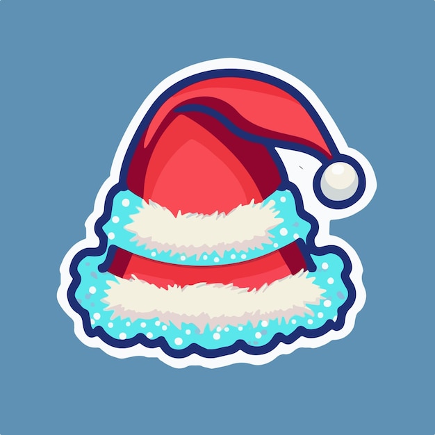 Christmas santa's hat cartoon sticker xmas hat printable stickers sheet Multicolor