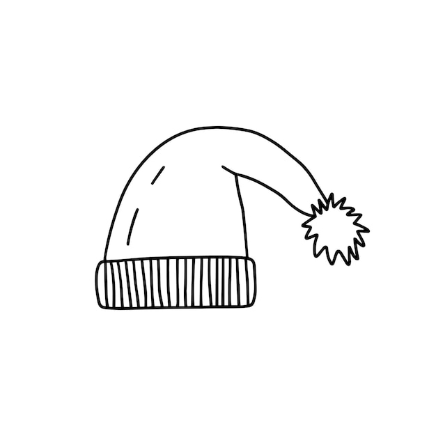 Christmas Santa's hat vector doodle illustration Hand drawn doodle Christmas hat