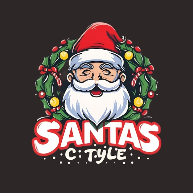 Christmas Santa tshirt logo design Ai generated