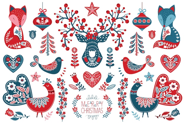 Christmas Scandinavian Folk Art collection