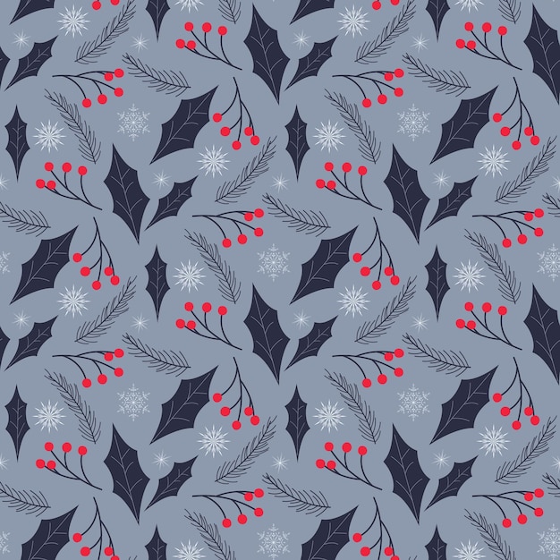 Christmas seamless floral pattern