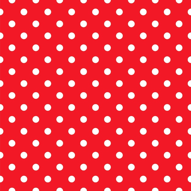 Christmas seamless pattern Abstract geometric textile print with white polka dot ornament on red background